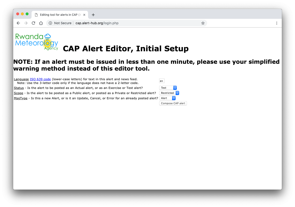 CAP editor setup