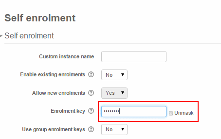 Add your enrolment key