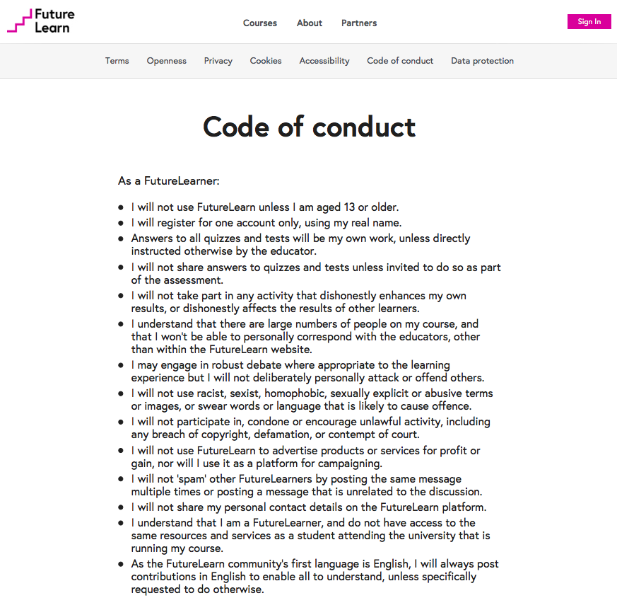 Basic Code Of Conduct Template