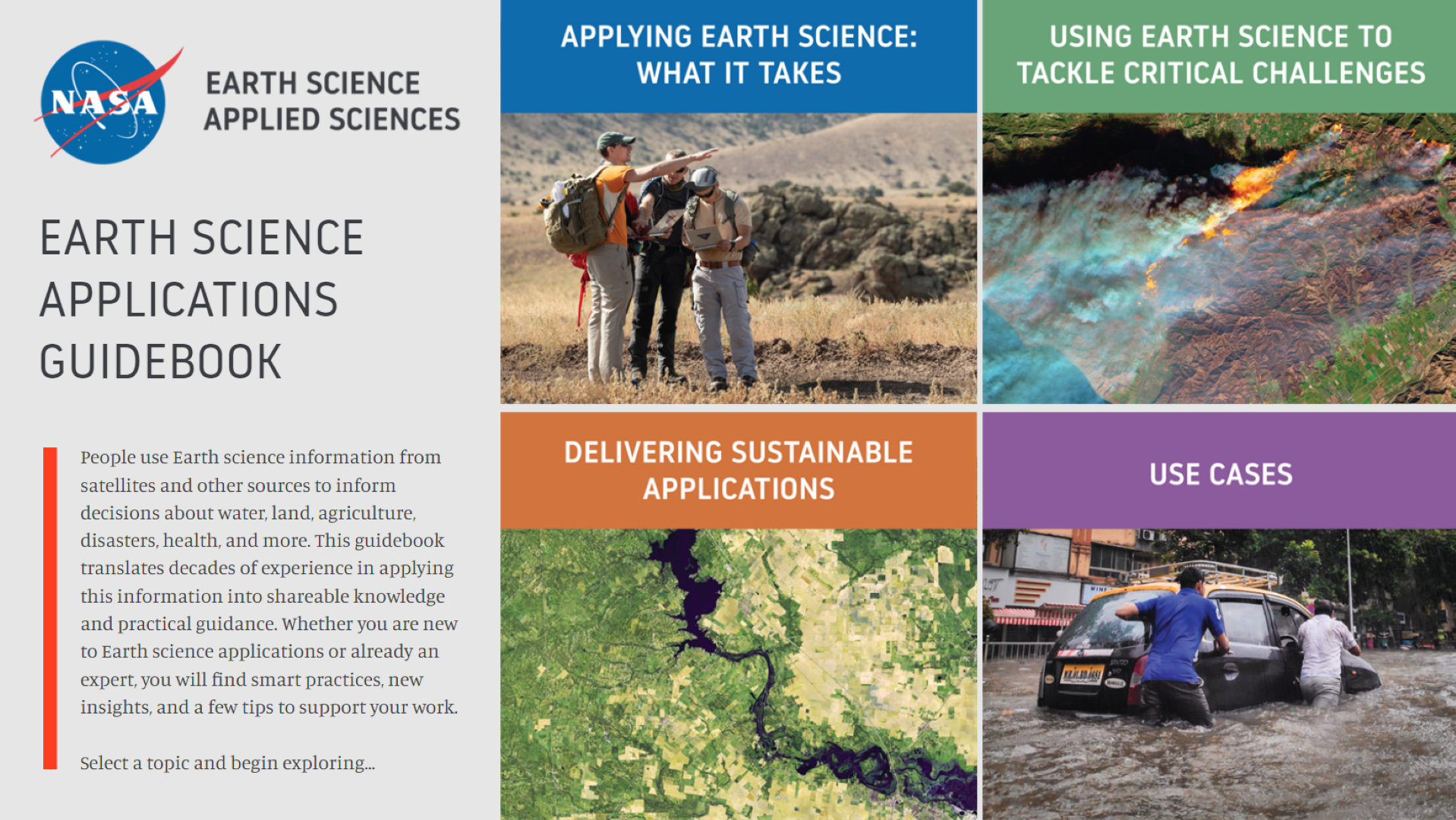 This page has four clickable images of scientists conducting field research.