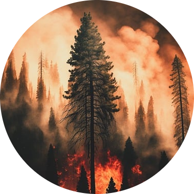 introductory image showing wildfire in forest